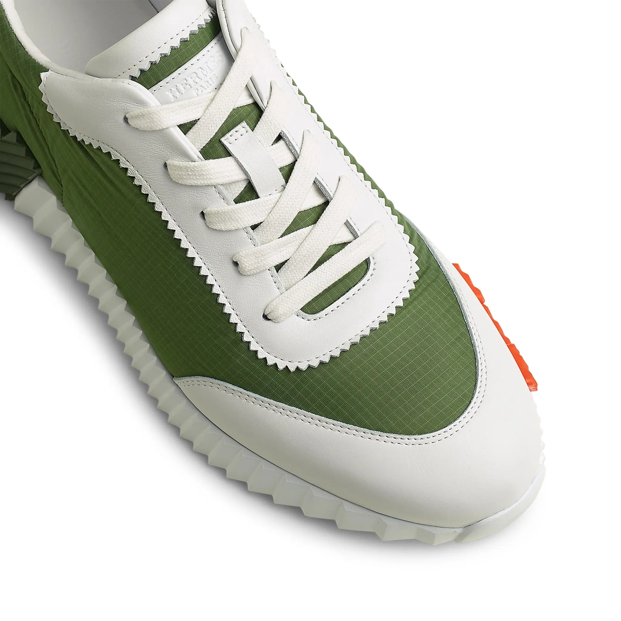 Hermès Paris Ripstop Bouncing Sneaker Matcha White